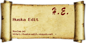 Huska Edit névjegykártya